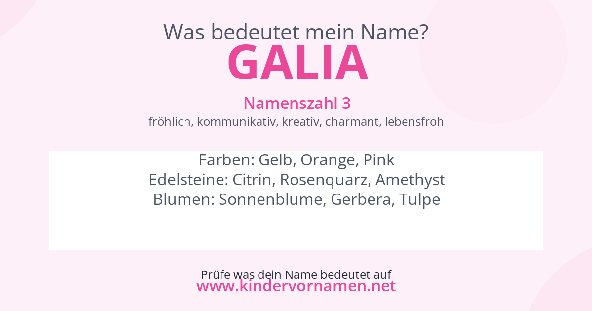 Was bedeutet der Name Galia?