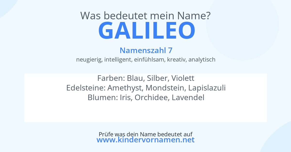 Was bedeutet der Name Galileo?