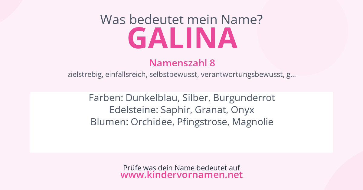 Was bedeutet der Name Galina?