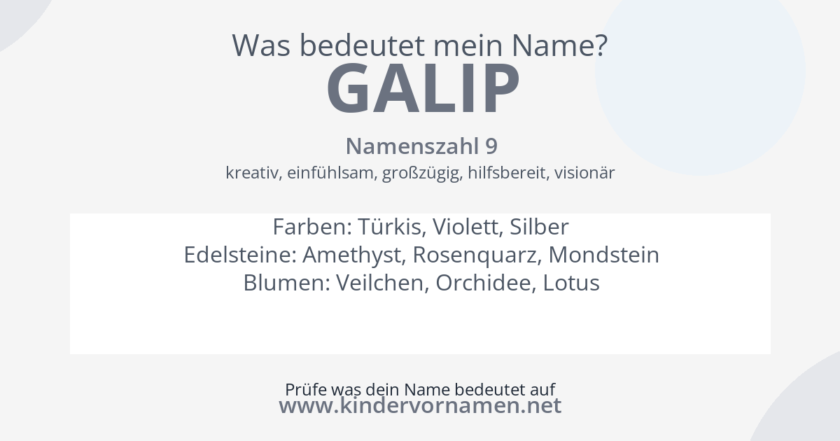 Was bedeutet der Name Galip?
