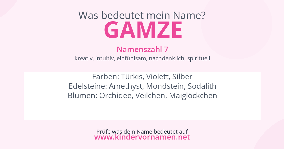 Was bedeutet der Name Gamze?