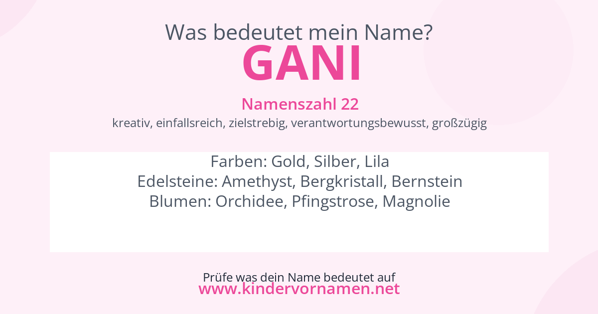 Was bedeutet der Name Gani?