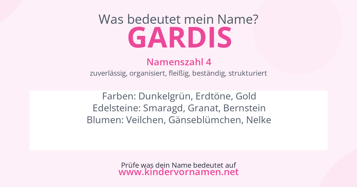 Was bedeutet der Name Gardis?