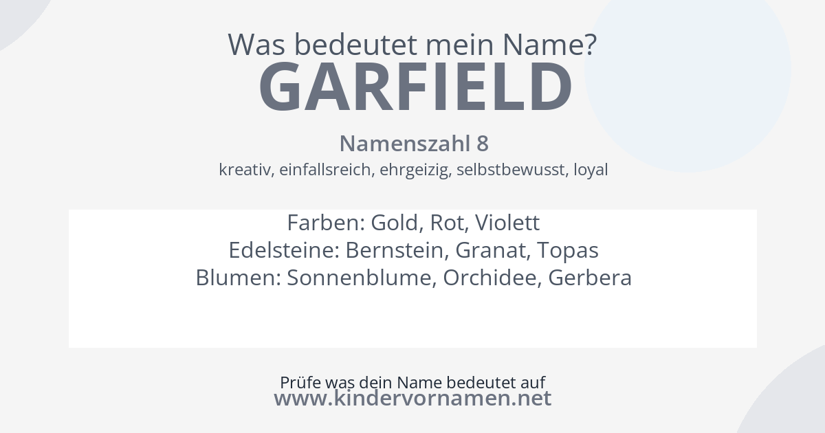 Was bedeutet der Name Garfield?