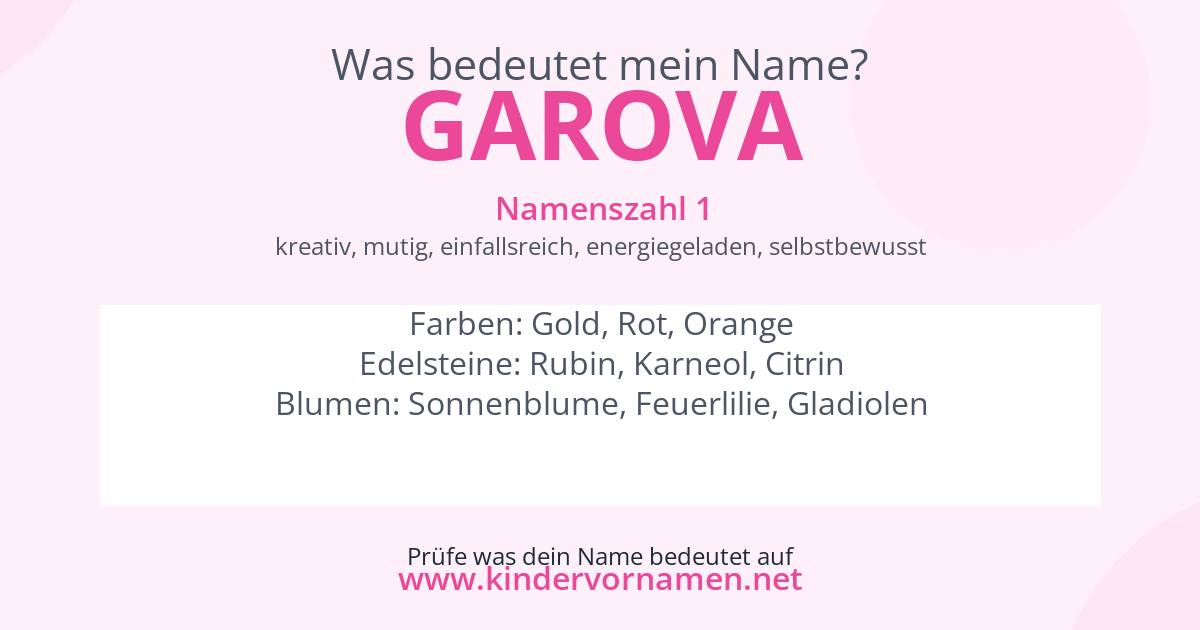 Was bedeutet der Name Garova?