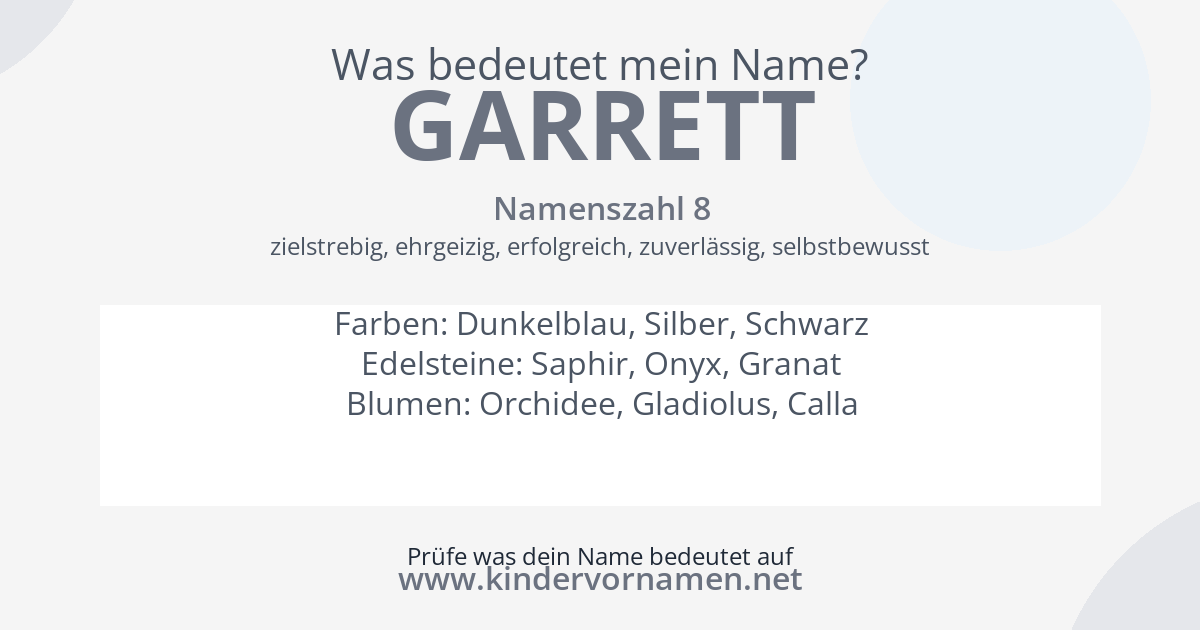 Was bedeutet der Name Garrett?
