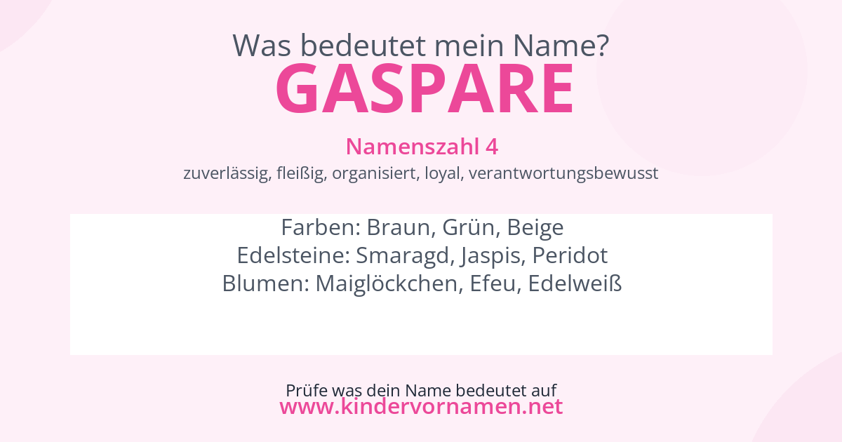 Was bedeutet der Name Gaspare?