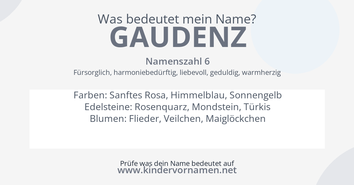 Was bedeutet der Name Gaudenz?