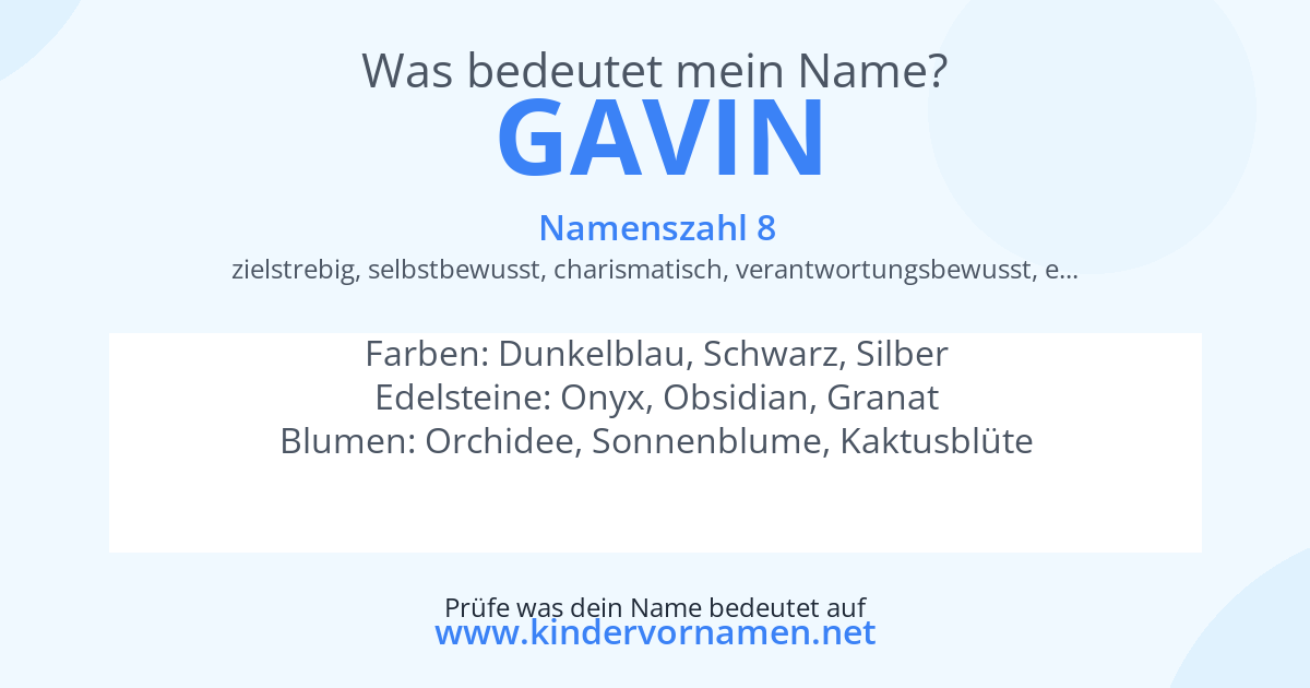 Was bedeutet der Name Gavin?