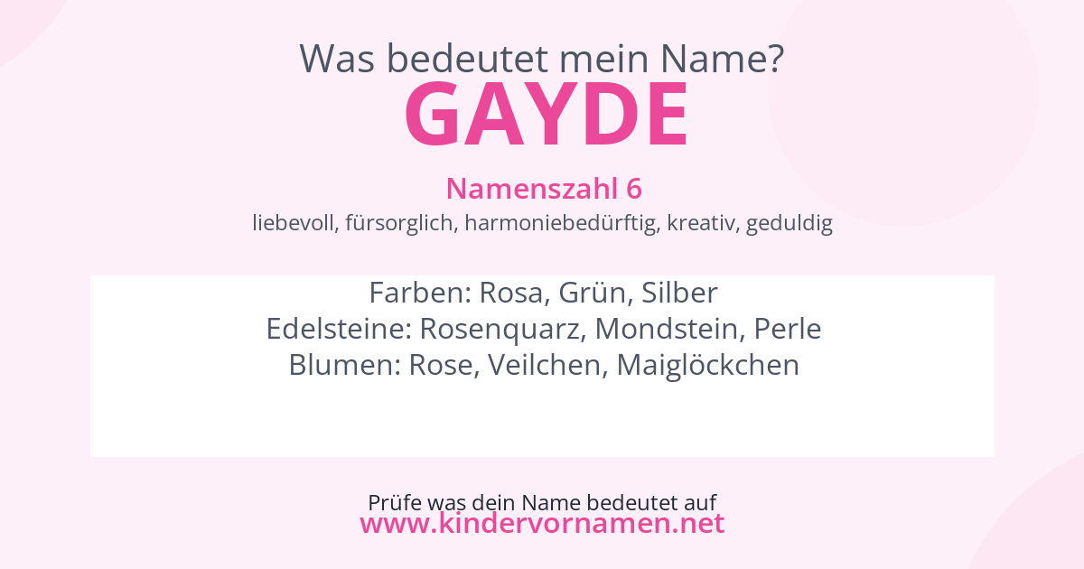 Was bedeutet der Name Gayde?