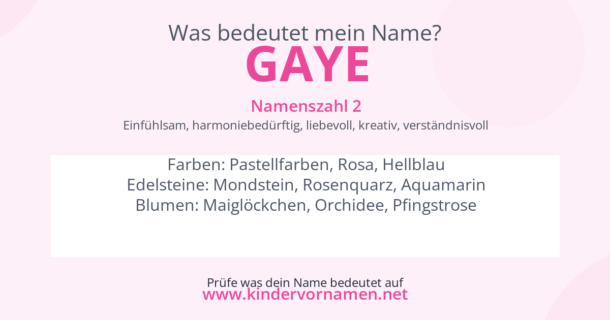 Was bedeutet der Name Gaye?