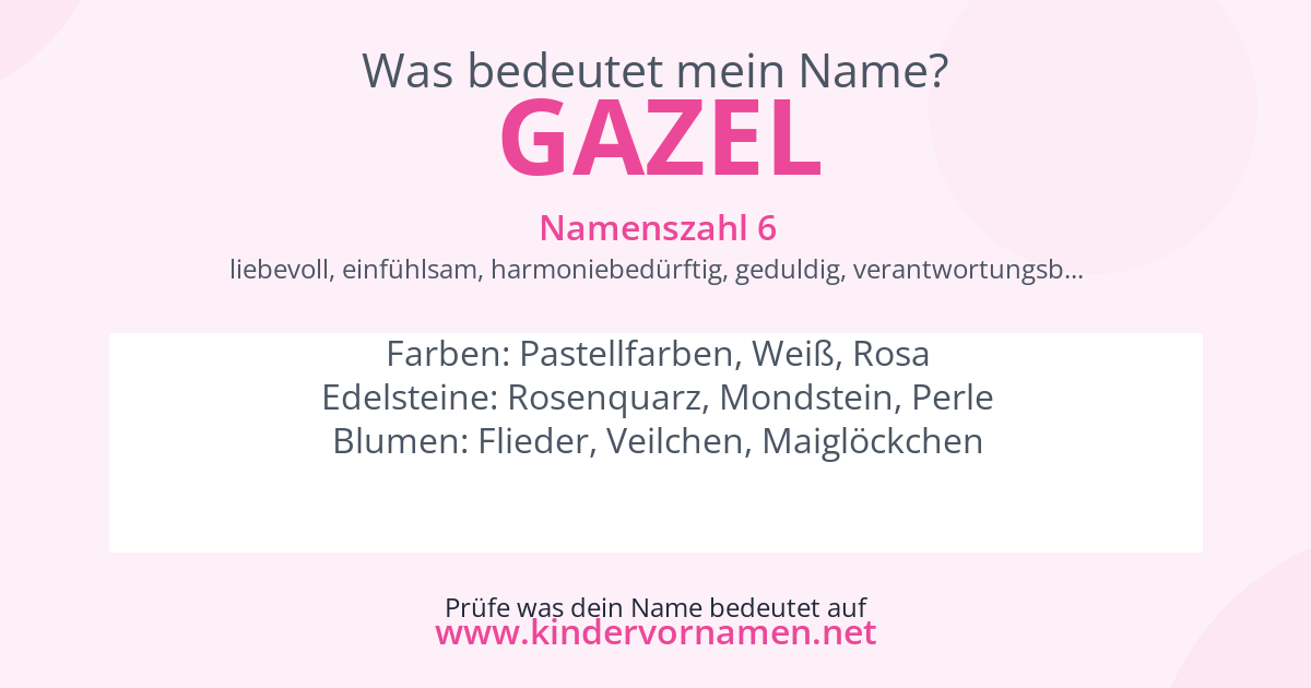 Was bedeutet der Name Gazel?