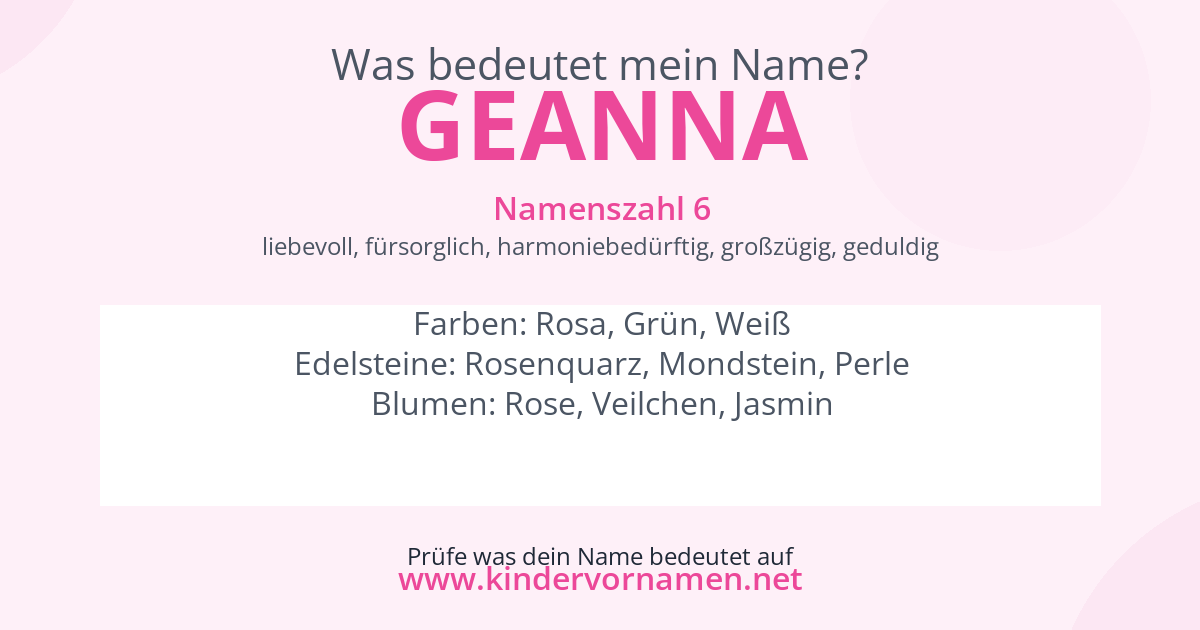 Was bedeutet der Name Geanna?