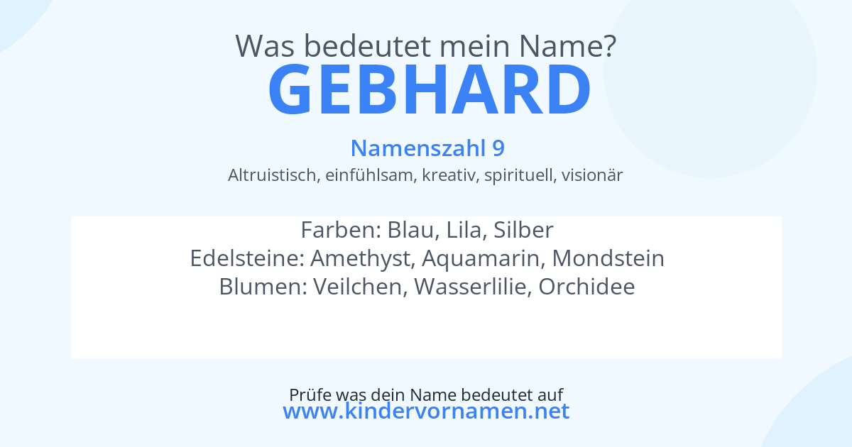 Was bedeutet der Name Gebhard?