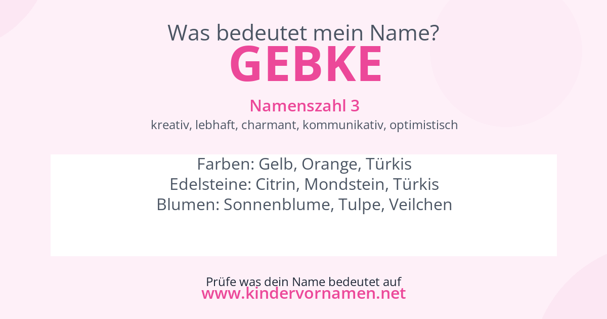 Was bedeutet der Name Gebke?