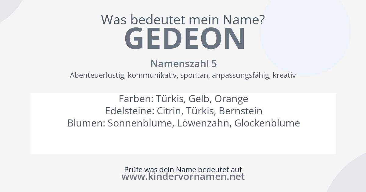 Was bedeutet der Name Gedeon?