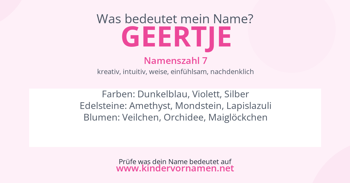 Was bedeutet der Name Geertje?