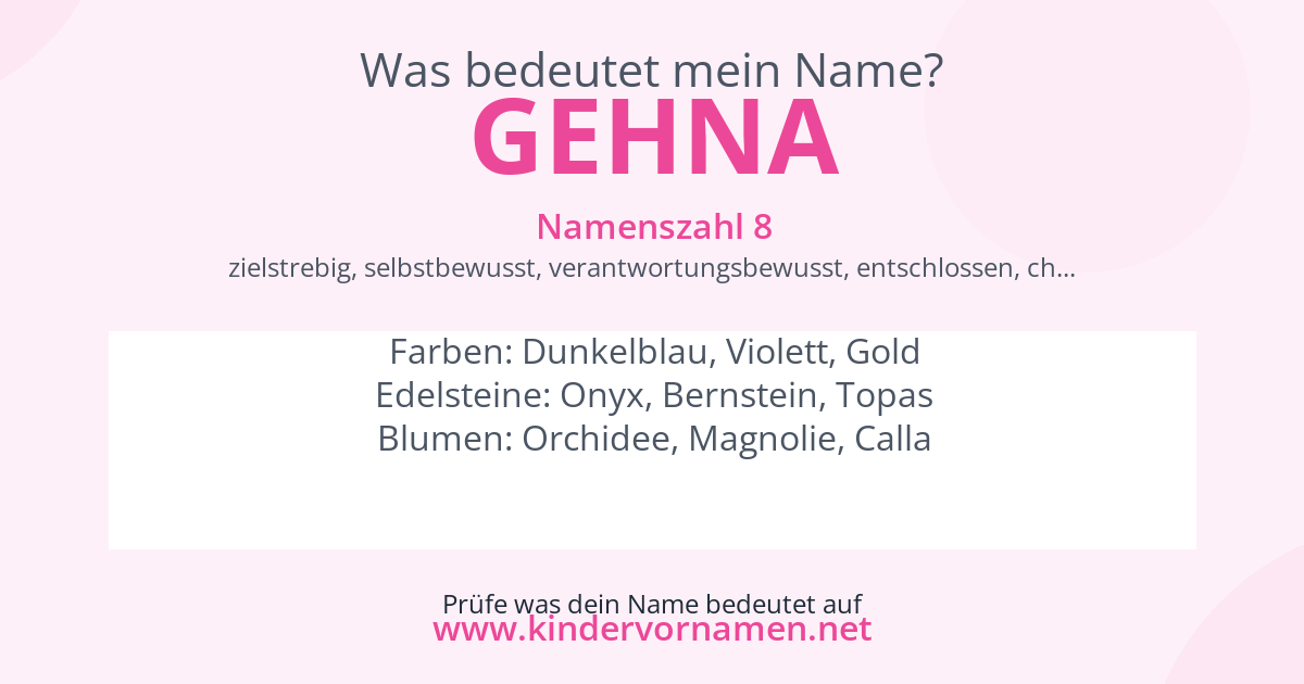 Was bedeutet der Name Gehna?
