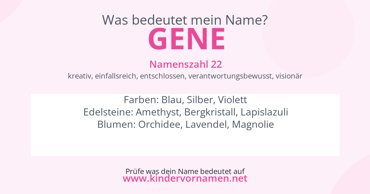 Was bedeutet der Name Gene?