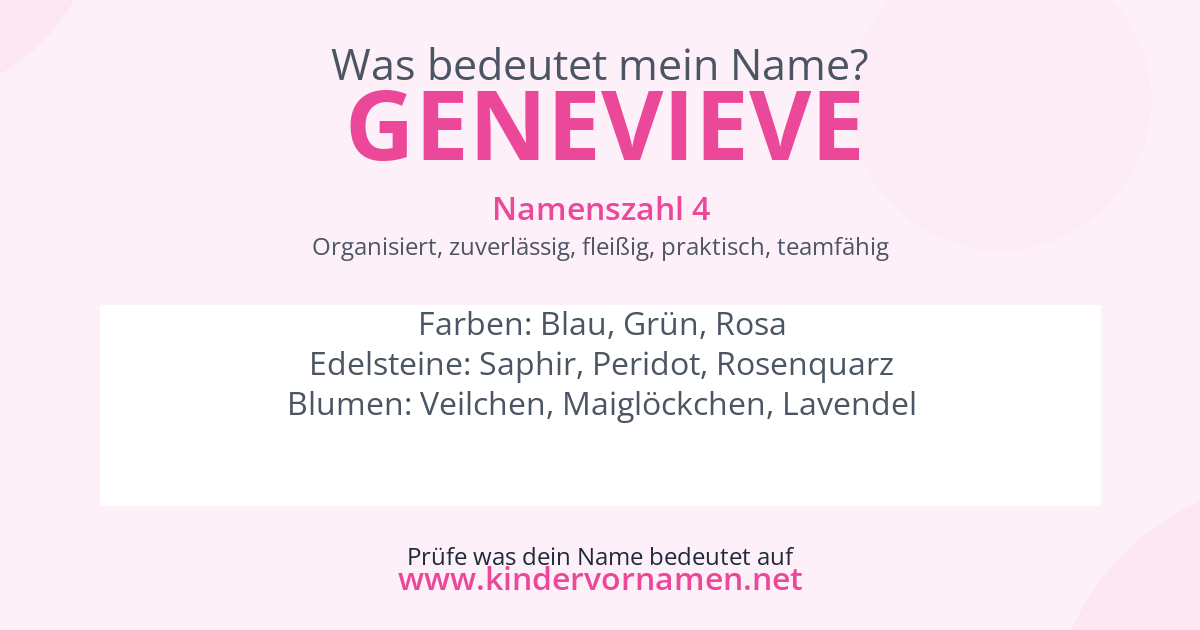 Was bedeutet der Name Genevieve?