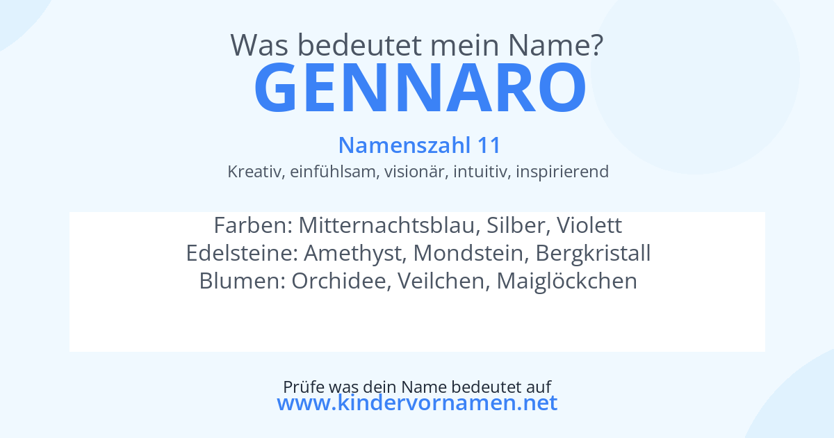Was bedeutet der Name Gennaro?