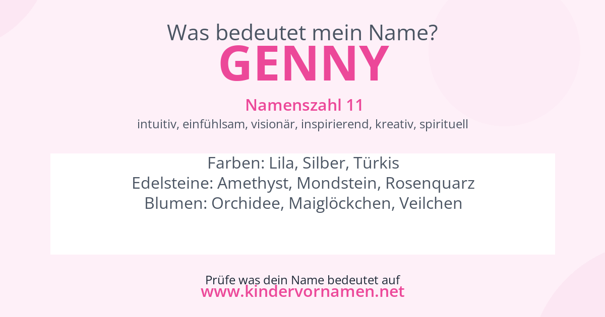 Was bedeutet der Name Genny?