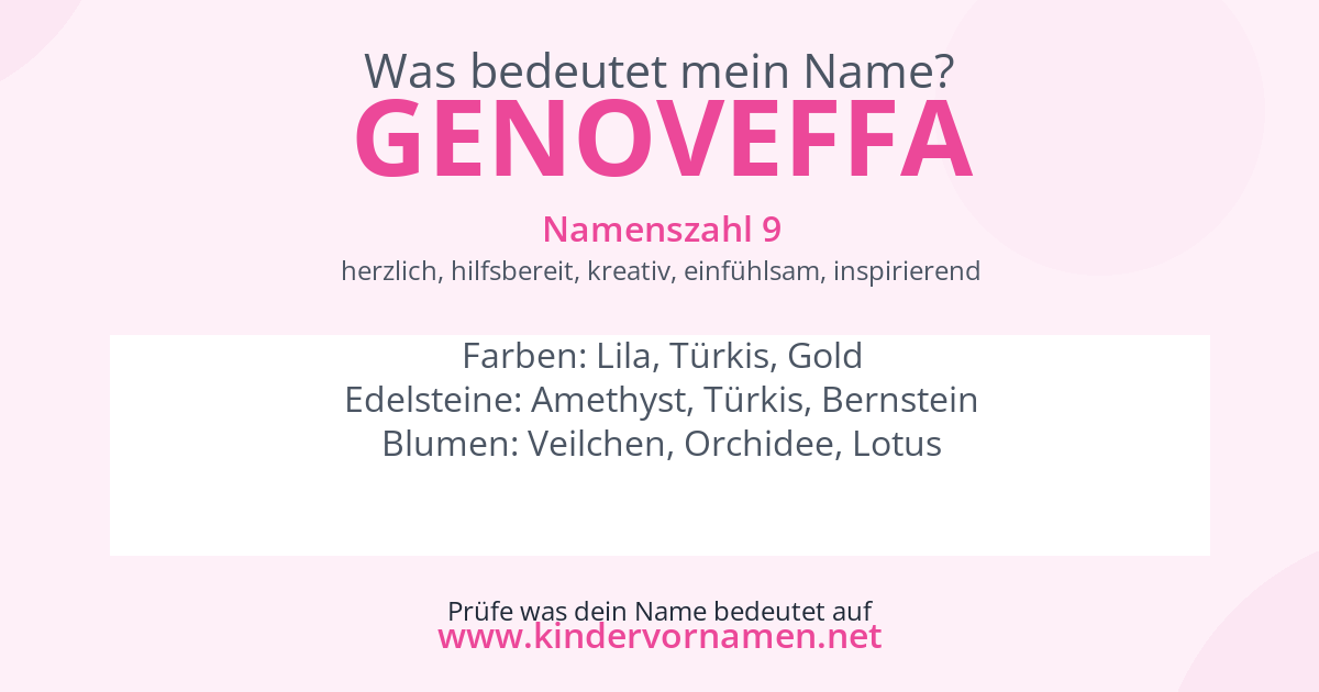 Was bedeutet der Name Genoveffa?