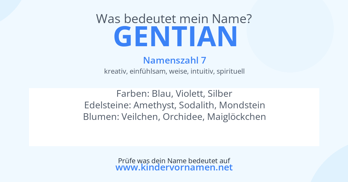 Was bedeutet der Name Gentian?