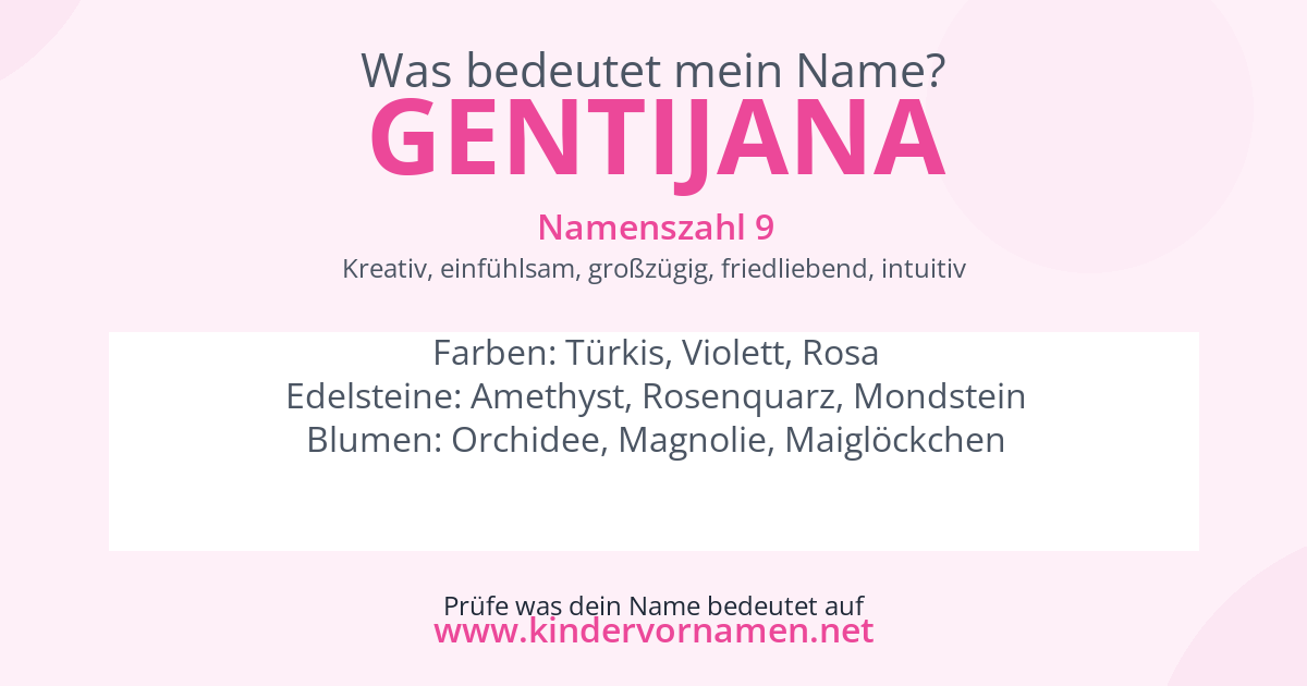Was bedeutet der Name Gentijana?