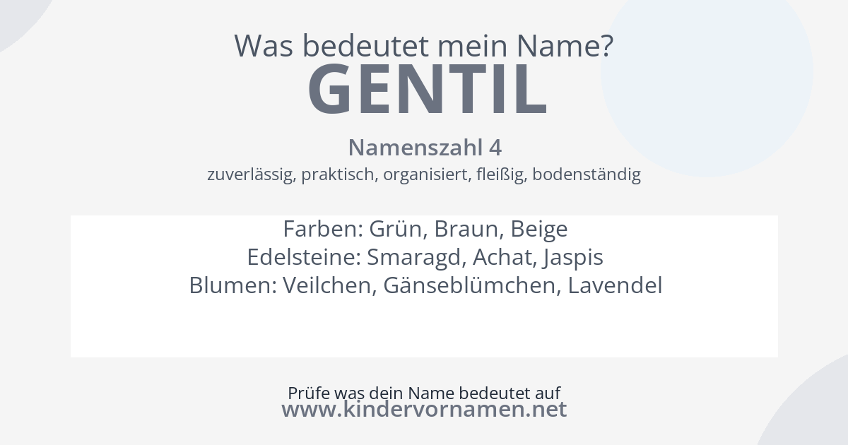 Was bedeutet der Name Gentil?