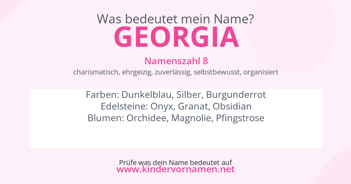 Was bedeutet der Name Georgia?