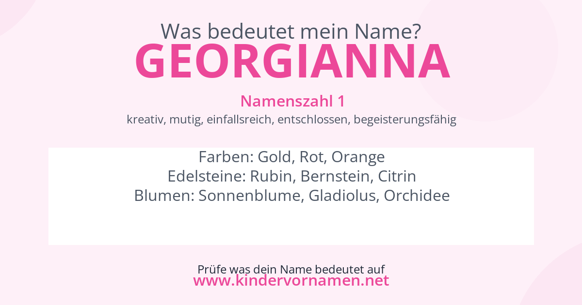Was bedeutet der Name Georgianna?