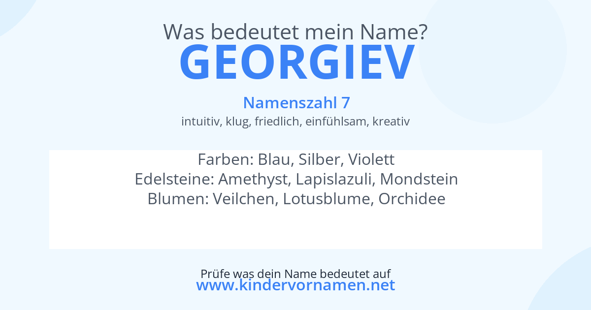 Was bedeutet der Name Georgiev?