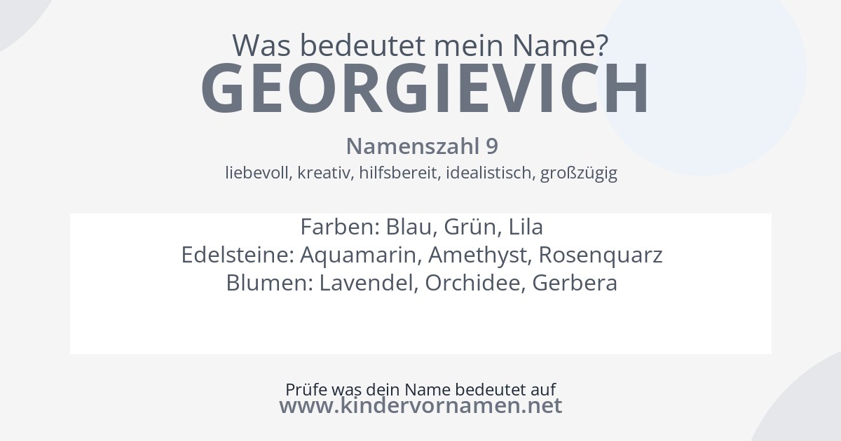 Was bedeutet der Name Georgievich?