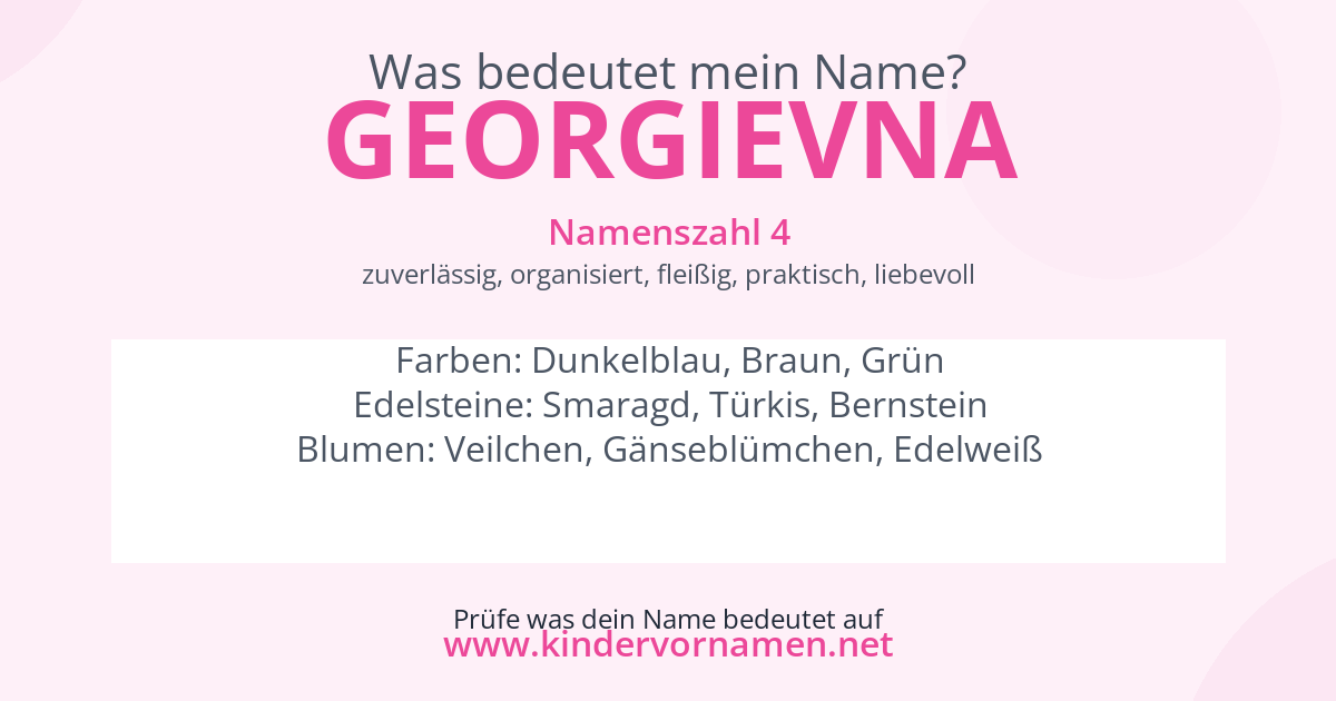 Was bedeutet der Name Georgievna?