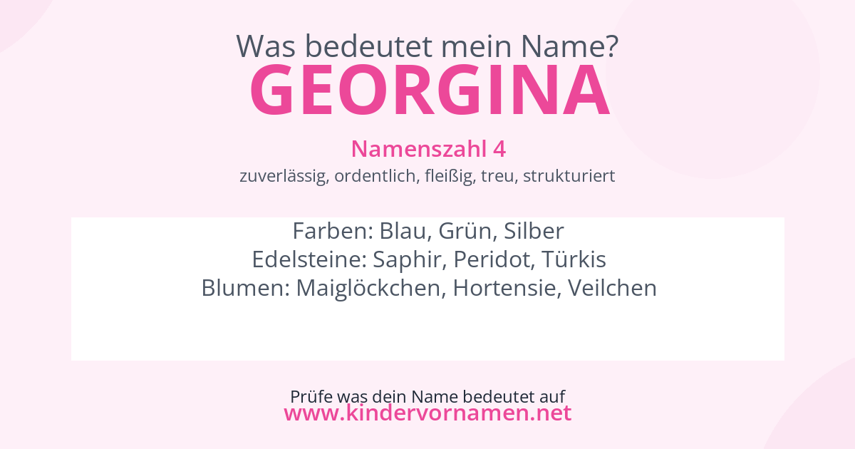 Was bedeutet der Name Georgina?