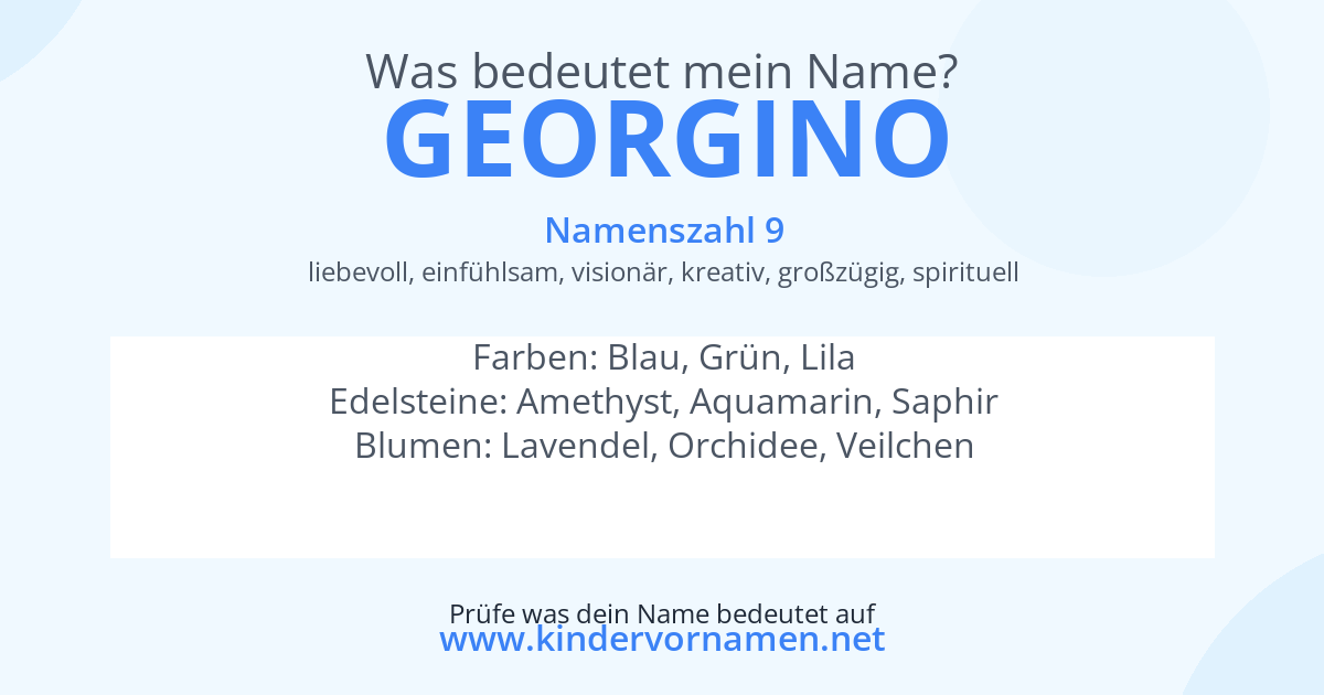 Was bedeutet der Name Georgino?