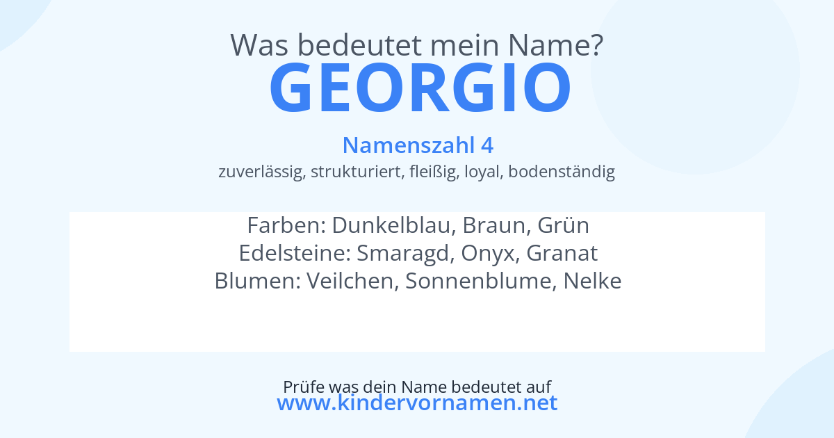 Was bedeutet der Name Georgio?