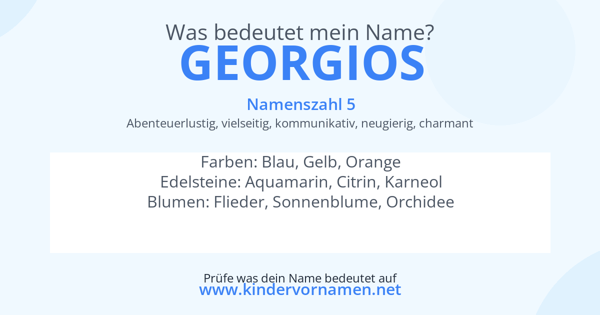 Was bedeutet der Name Georgios?