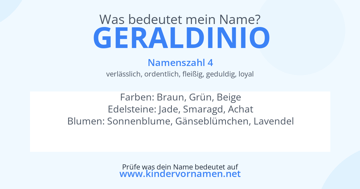 Was bedeutet der Name Geraldinio?
