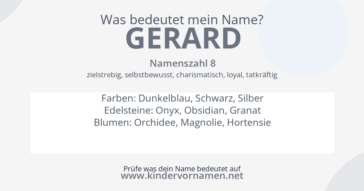 Was bedeutet der Name Gerard?