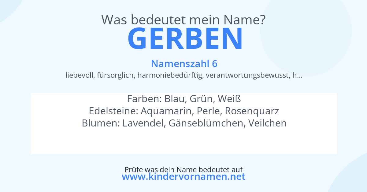 Was bedeutet der Name Gerben?