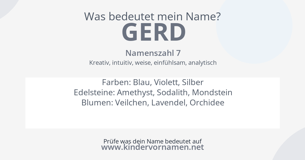 Was bedeutet der Name Gerd?