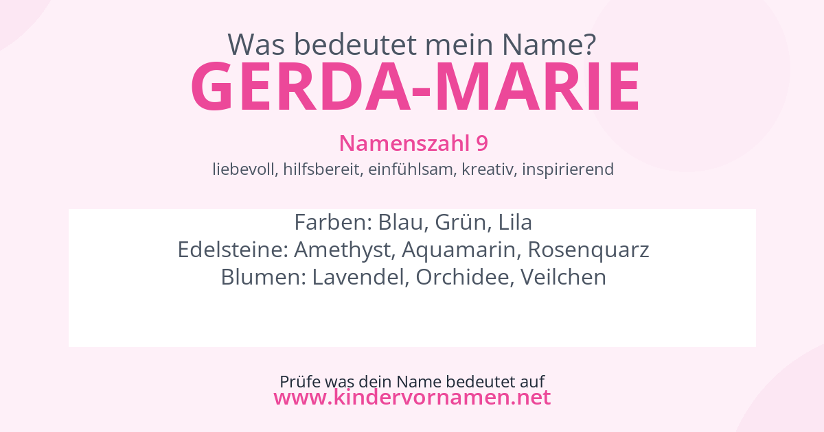 Was bedeutet der Name Gerda-Marie?