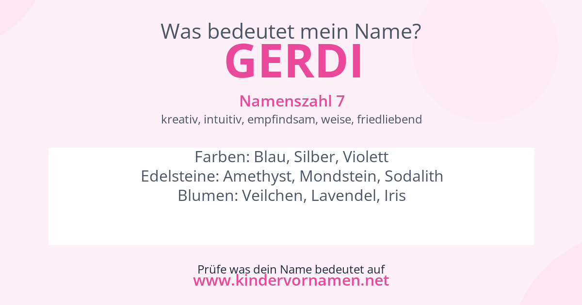 Was bedeutet der Name Gerdi?