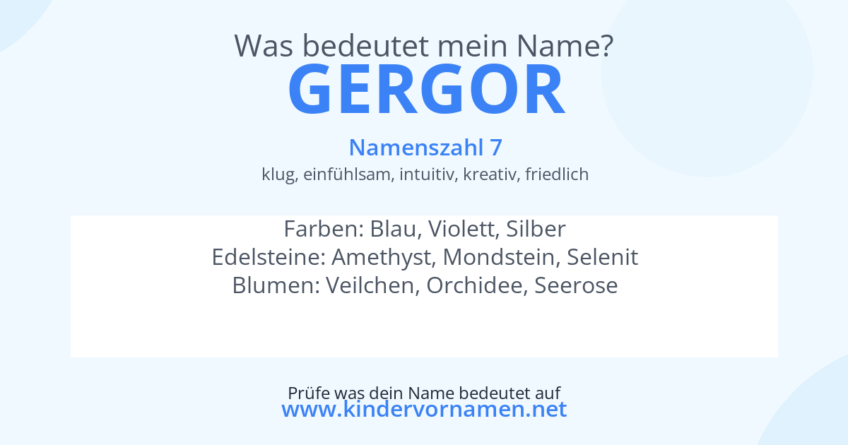 Was bedeutet der Name Gergor?
