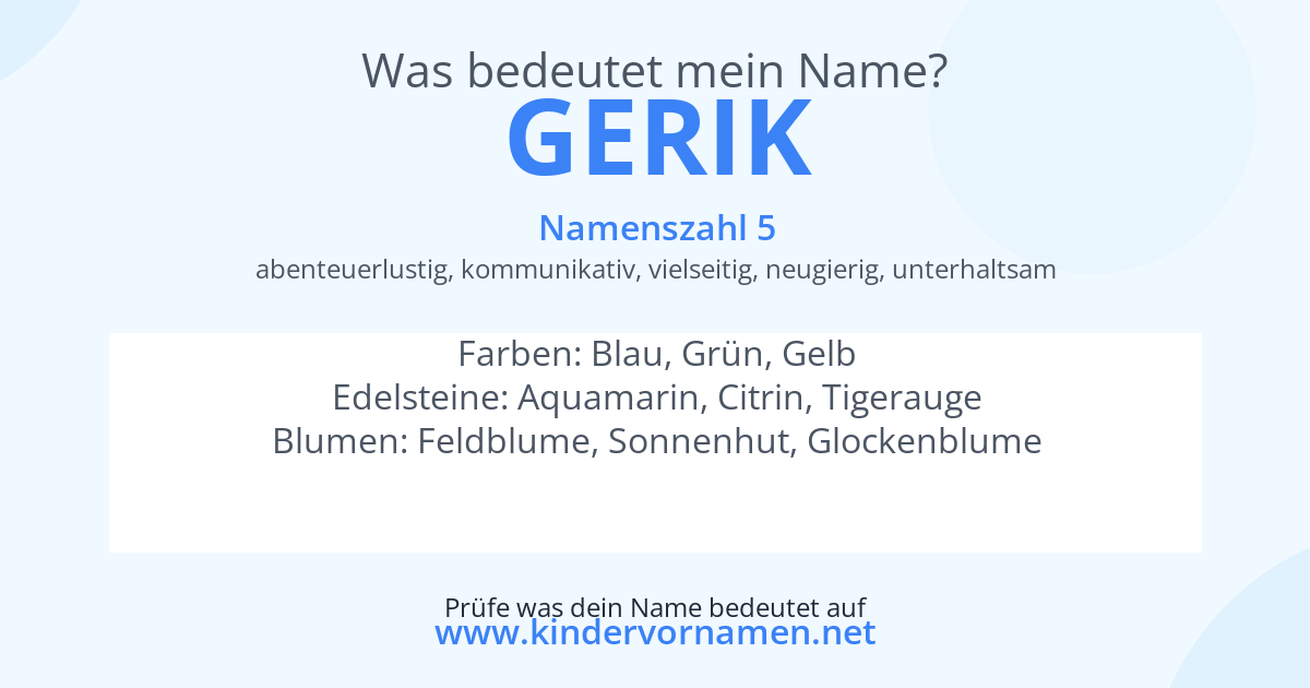 Was bedeutet der Name Gerik?