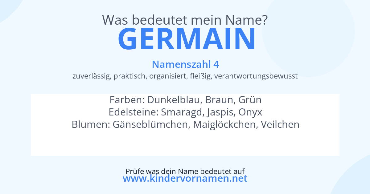 Was bedeutet der Name Germain?