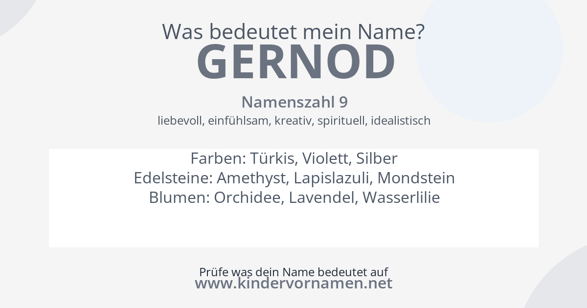 Was bedeutet der Name Gernod?