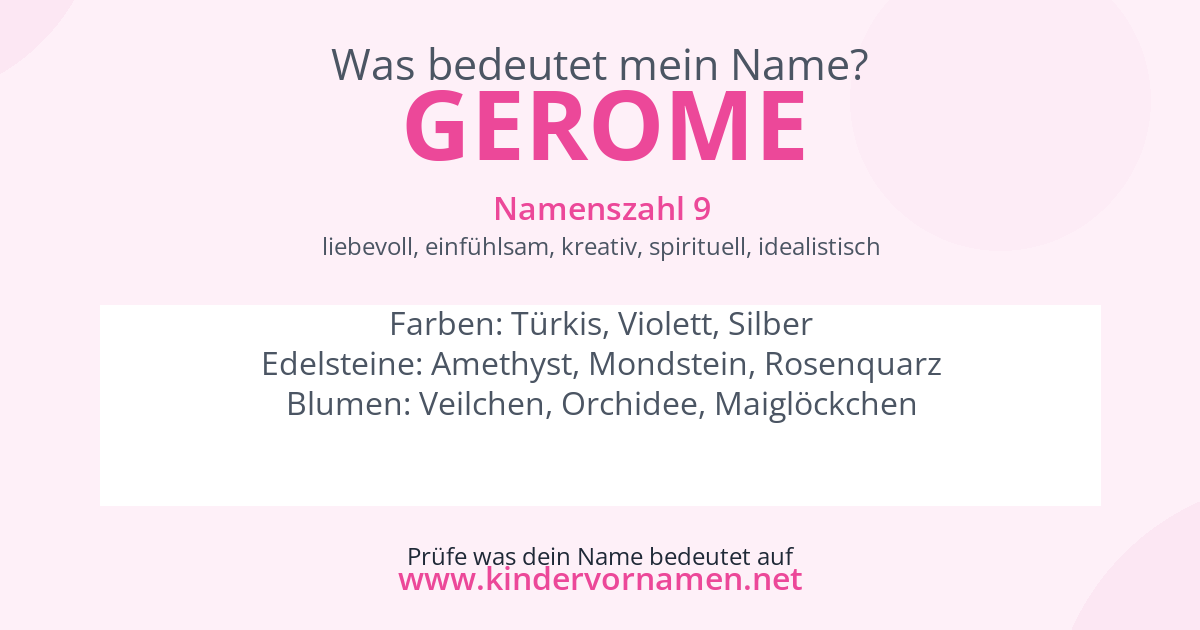Was bedeutet der Name Gerome?